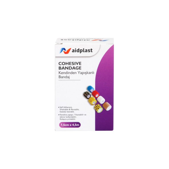Aidplast Kohezivní fixační obinadlo 7,5 cm x 4,5 m