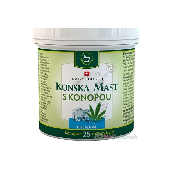 Koňská mast s konopím chladivá na klouby 250 ml