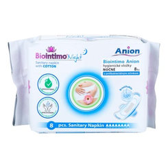 Biointimo Anion noční vložky s křidélky 8 kusů