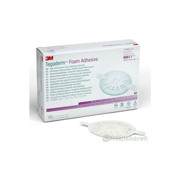 3M Tegaderm Foam Adhesive pěnové krytí adhezivní ovál 10x11 cm 10 ks