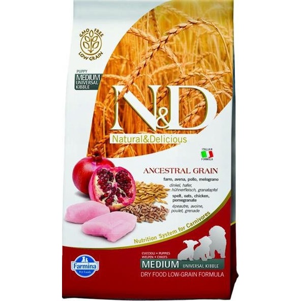 Farmina N&D Dog AG puppy medium maxi kuře špalda oves 2,5 kg
