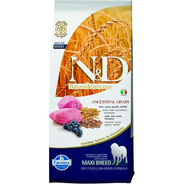 Farmina N&D AG Adult Medium Maxi jehně špalda oves borůvka 12 kg