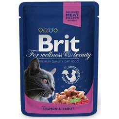 Brit Premium Cat kapsička Adult Salmon & Trout 100 g