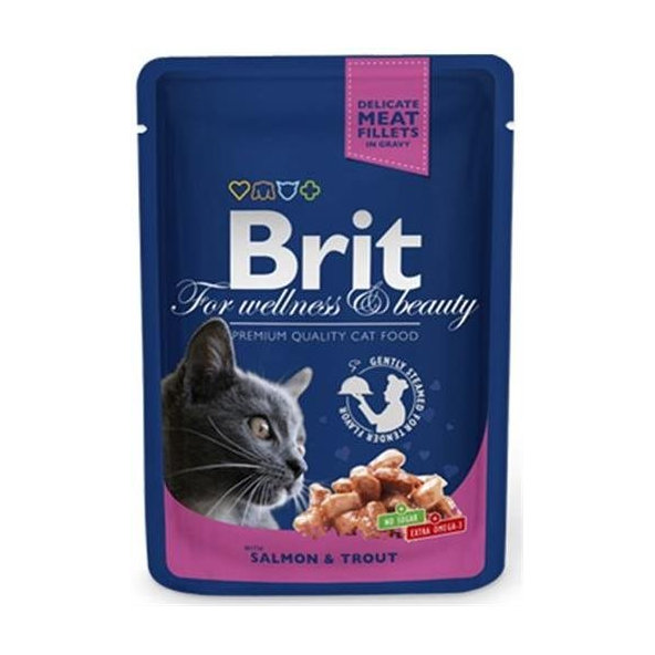 Brit Premium Cat kapsička Adult Salmon & Trout 100 g