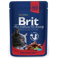Brit Premium Cat kapsička Adult Beef Stew & Peas 100 g