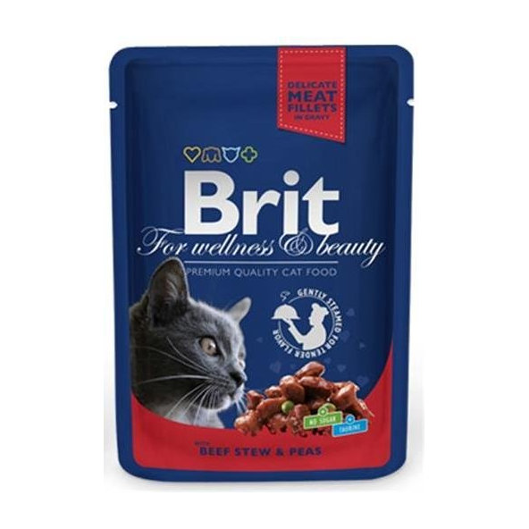Brit Premium Cat kapsička Adult Beef Stew & Peas 100 g