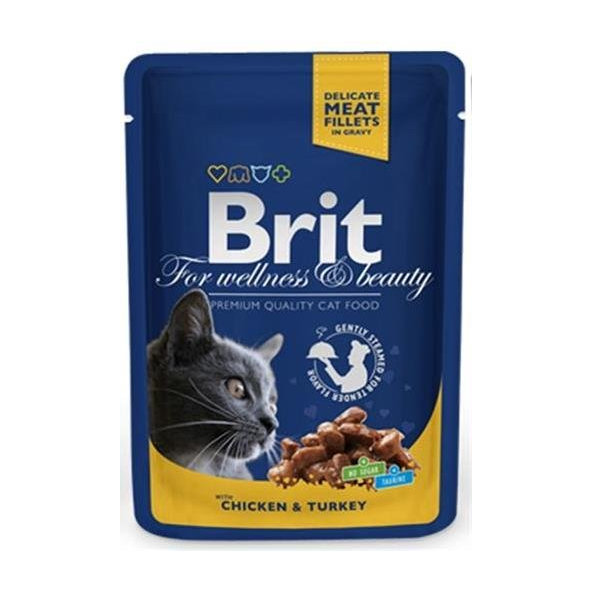 Brit Premium Cat kapsička Adult Chicken & Turkey 100 g