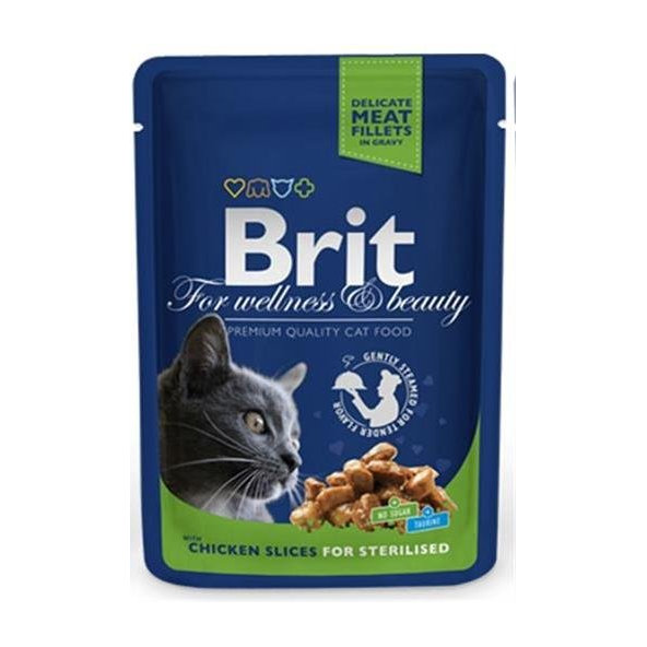 Brit Premium Cat kapsička Sterilised Chicken Slice 100 g