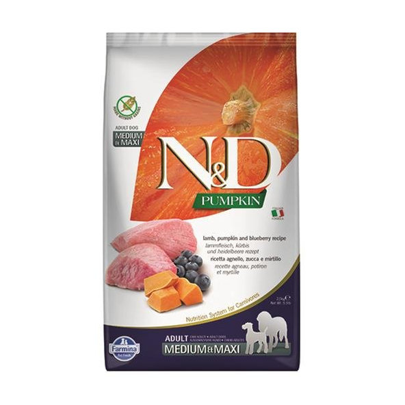 Farmina N&D Pumpkin Adult Medium Maxi jehně borůvka 2,5 kg
