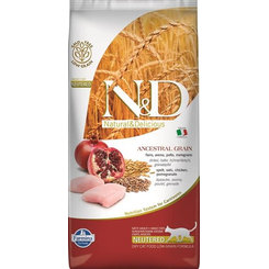 Farmina N&D Cat AG adult neutered kuře špalda oves 5 kg