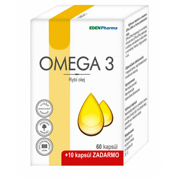EDENPharma OMEGA 3 60 + 10 kapslí zdarma