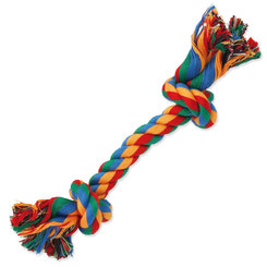Dog Fantasy hračka uzel bavlněný barevný 2 provazy 20 cm