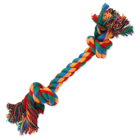 Dog Fantasy hračka uzel bavlněný barevný 2 provazy 25 cm