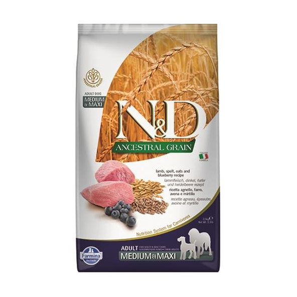 Farmina N&D AG Puppy Medium Maxi jehně špalda oves 2,5 kg