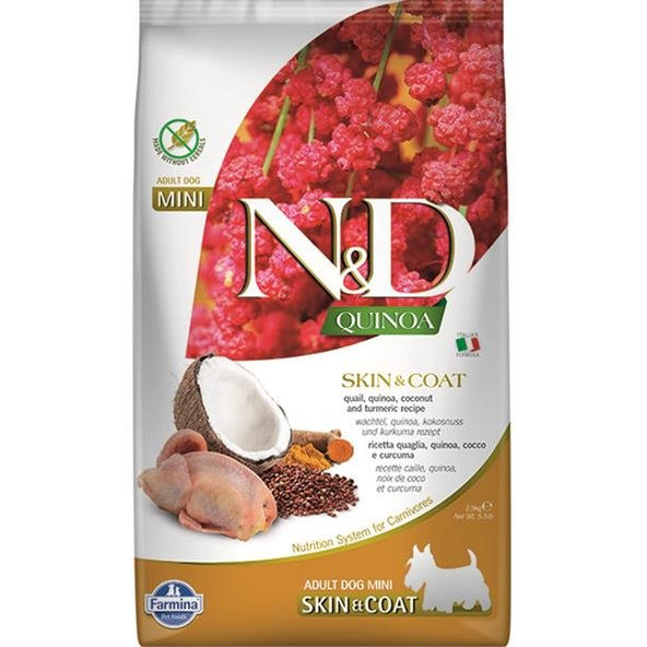 Farmina N&D Quinoa GF Mini Skin&Coat křepelka kokos 2,5 kg