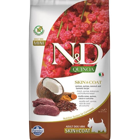 Farmina N&D Quinoa GF Mini Skin&Coat jelen kokos 2,5 kg