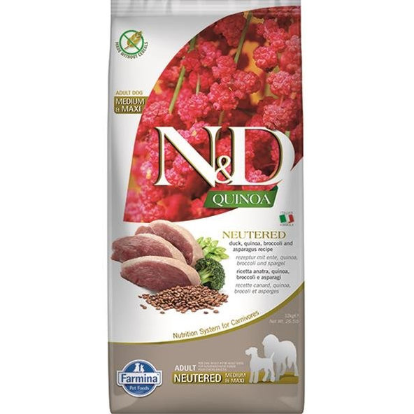 Farmina N&D Quinoa GF dog adult medium maxi kachna 12 kg