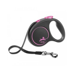 Flexi Black Design L růžové vodítko páska 5 m