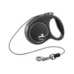 Flexi Black Design M černé vodítko lanko 5 m