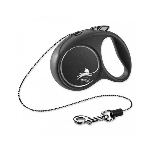 Flexi Black Design M černé vodítko lanko 5 m