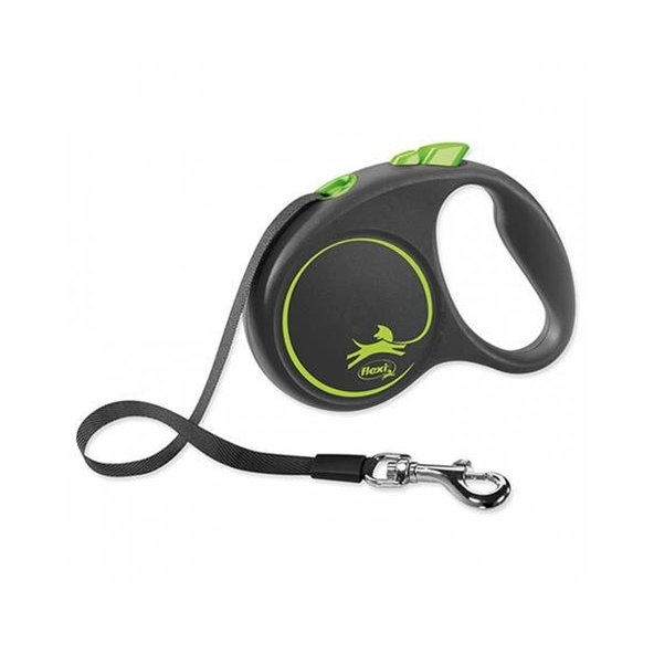 Flexi Black Design M zelené vodítko páska 5 m