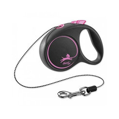 Flexi Black Design XS růžové vodítko lanko 3 m