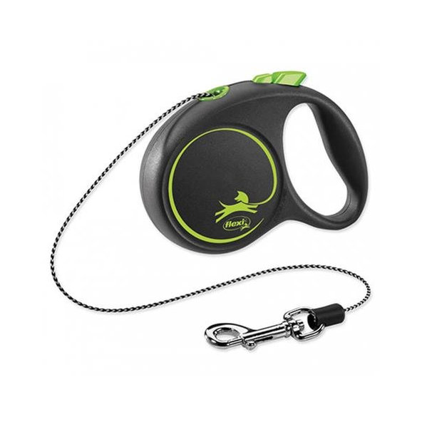 Flexi Black Design XS zelené vodítko lanko 3 m