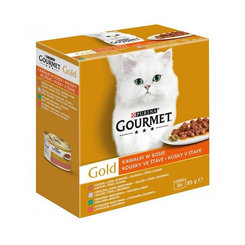 Gourmet Gold Multipack konzervy pro kočky ve šťávě 8x85 g