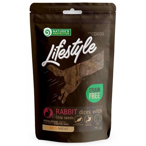 Natures Protection Lifestyle mäkká maškrta pes králik chia 75 g