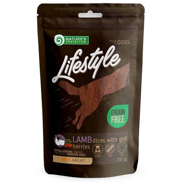 Natures Protection Lifestyle pro psy jehněčí kostičky s goji 75 g