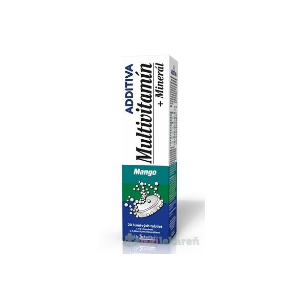 Additiva Multivitamin s minerály mango 20 šumivých tablet