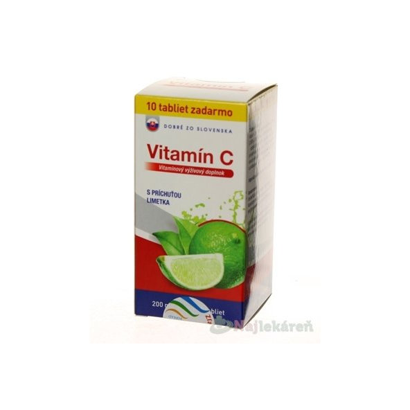 Dobré z SK vitamín C 200 mg příchuť limetka 60 + 10 tablet