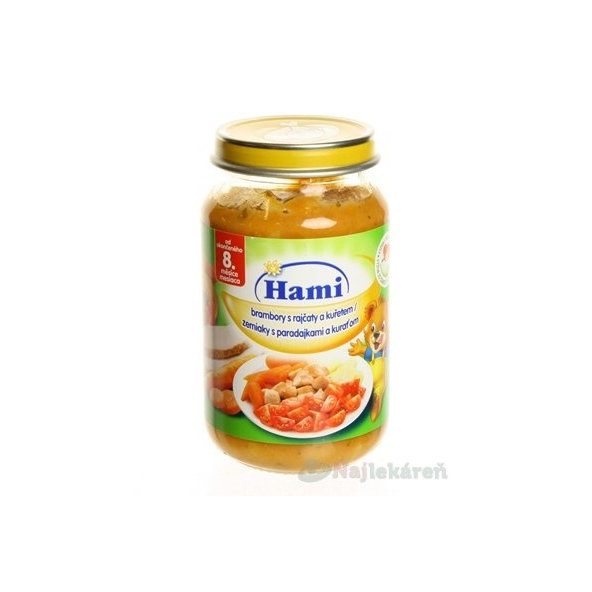 Hami příkrm Zelenina se šťavnatým kuřecím stehýnkem 8 m+ 200 g