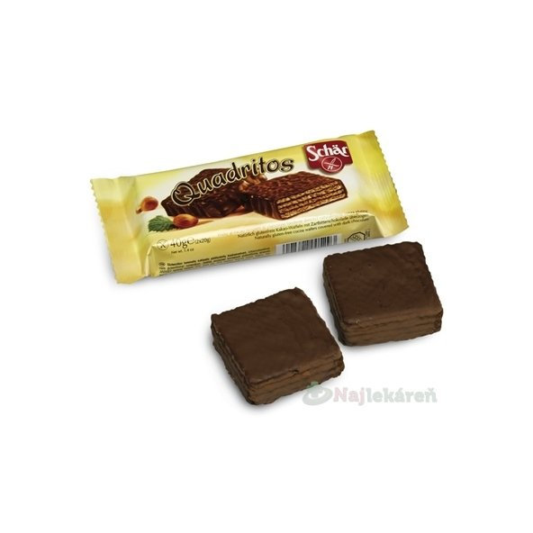 Schär Quadritos kakaové oplatky v hořké čokoládě 40 g