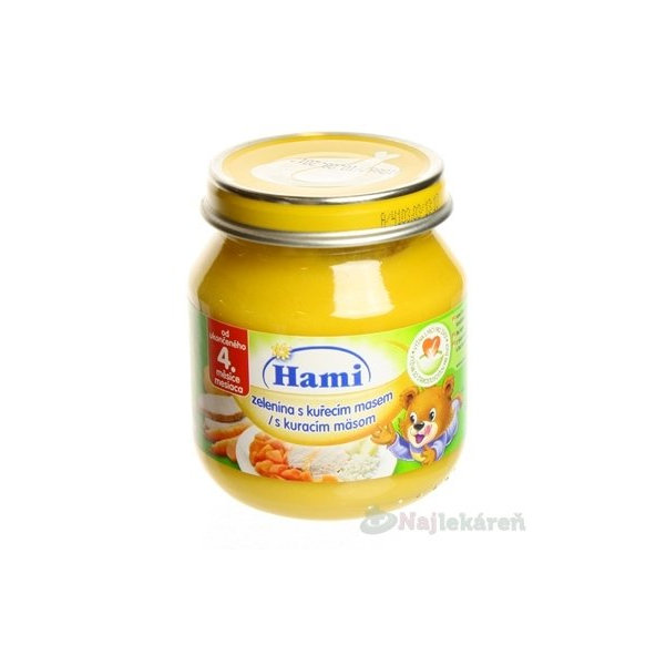 Hami příkrm Zelenina s kuřecím masem 4 m+ 125 g