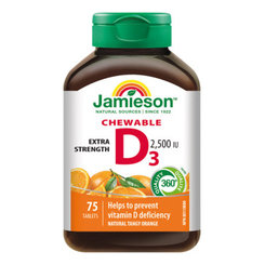 Jamieson Vitamin D3 2500 IU pomeranč 75 cucacích tablet