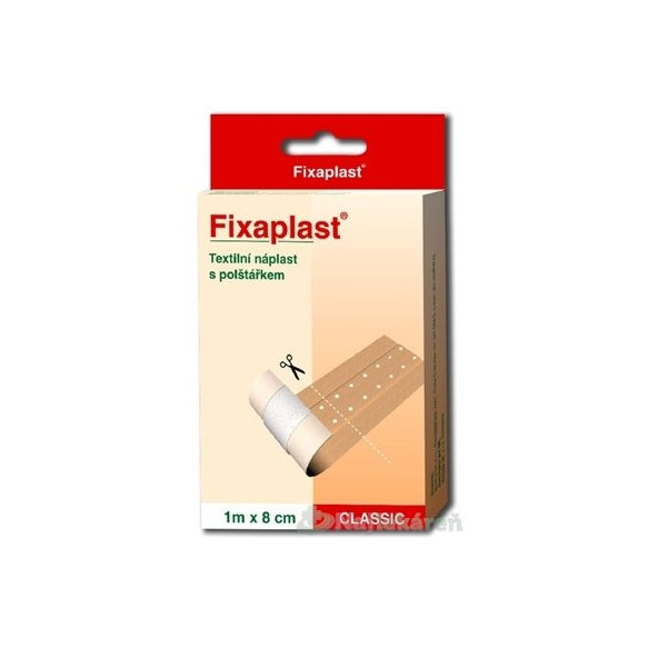 FIXAplast CLASSIC textilní náplast s polštářkem 1 m × 8 cm 1 ks