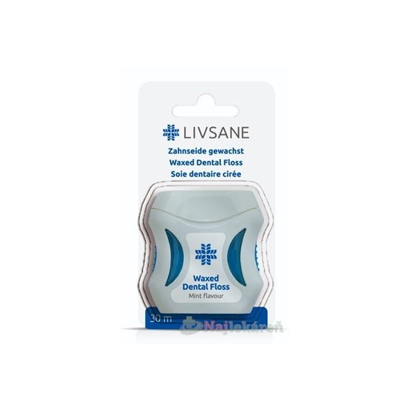 LIVSANE Dentální nit voskovaná mint 30 m