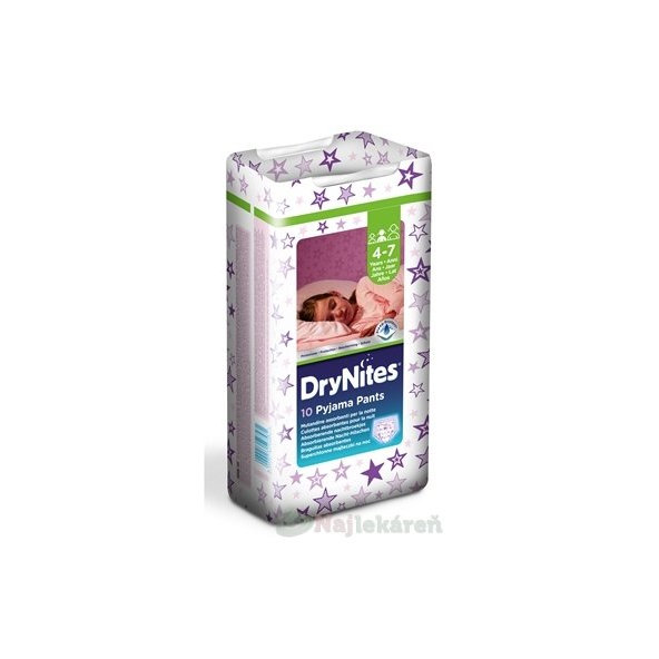 Huggies DryNites Medium plenkové kalhotky pro dívky 4–7 let 10 ks