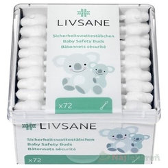 LIVSANE Dětské vatové tyčinky 72 ks