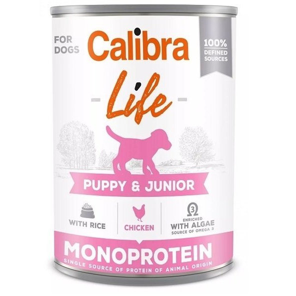Calibra Dog Puppy&Junior Life kuře a rýže konzerva 6×400 g