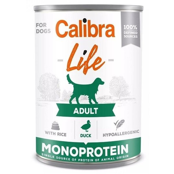 Calibra Dog Adult Life kachna a rýže konzerva 6×400 g