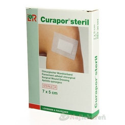 Curapor krytí na rány s polštářkem samolepicí 7×5 cm 5 ks