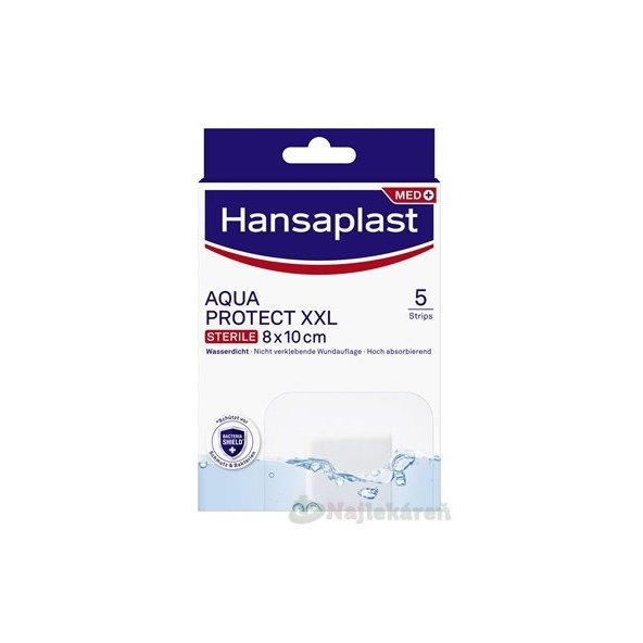 Hansaplast Aquaprotect XXL vodotěsná náplast 8×10cm 5 ks