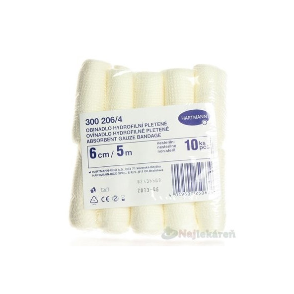 Hydrofilní pletené obinadlo nesterilní 6 cm × 5 m 10 ks