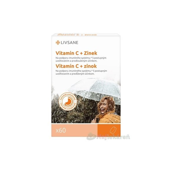 LIVSANE vitamín C 240 mg + zinek 10 mg 60 tablet