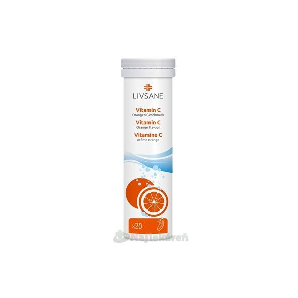 LIVSANE Vitamin C pomeranč 20 šumivých tablet