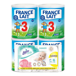 France Lait 3 mléčná výživa 12-36 m + Linteo Baby plenky Maxi 8-15kg