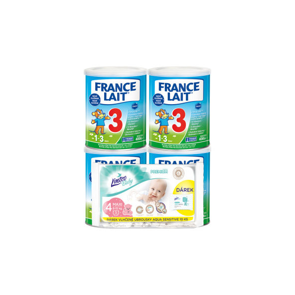 France Lait 3 mléčná výživa 12-36 m + Linteo Baby plenky Maxi 8-15kg