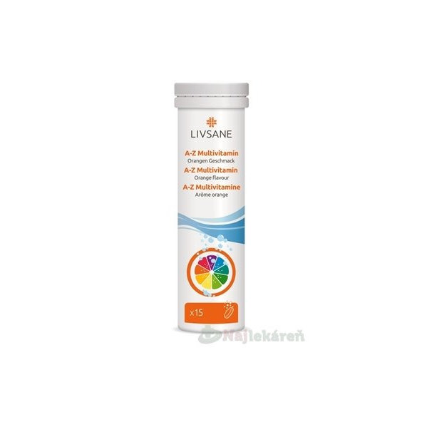 LIVSANE A-Z Multivitamin pomeranč 15 šumivých tablet